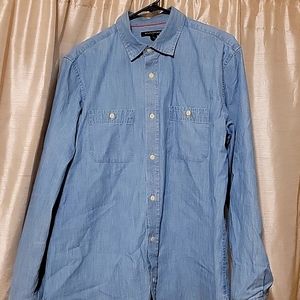Denim Cotton button up, L
